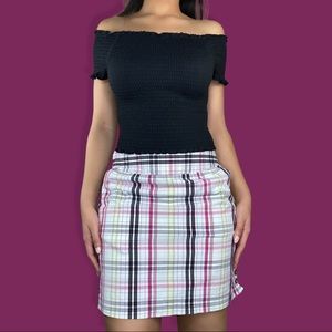 Plaid/Striped Mini Skort